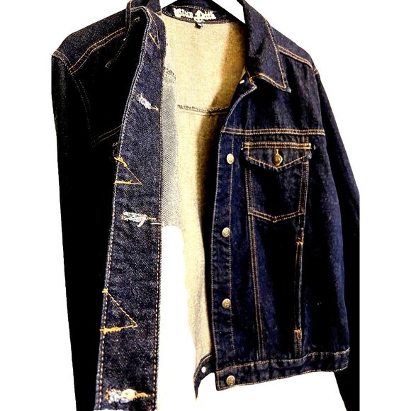 Blue Faith Women Plus Size 2X Button Crop Cotton Denim Blue Jean Jacket Pockets - Picture 3 of 13